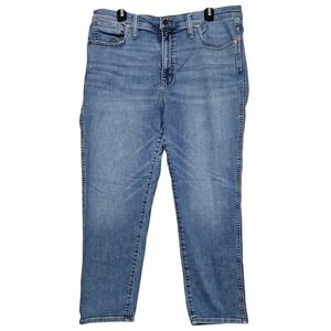 Madewell Stovepipe Jeans Size 32 High Rise Clean Girl Denim medium wash‎